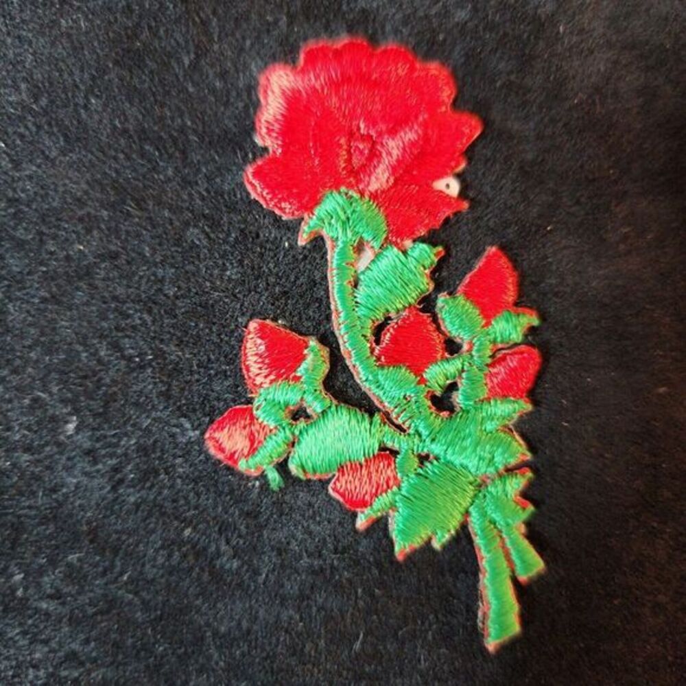 Vintage Gitano Button Down Suede Leather Vest Pockets Black SZ Large Rose *READ* - Picture 12 of 12
